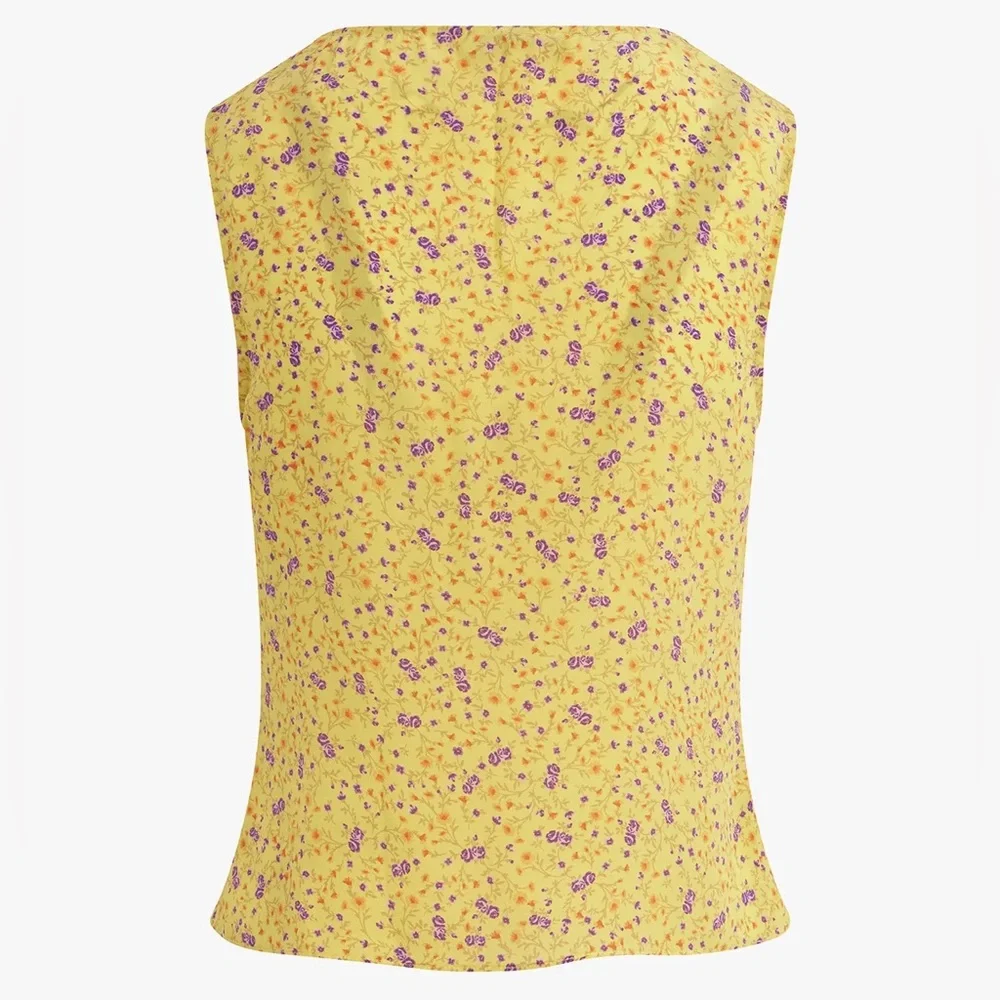 NWT Favorite Daughter The Gwen Top Tie Front Sleeveless Silk Blouse - Picture 9 of 16